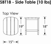 POLYWOOD SBT18TA South Beach 18" Outdoor Side Table, Tangerine